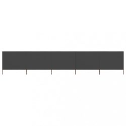 antracitszürke szövet 5-paneles szélfogó 600 x 120 cm