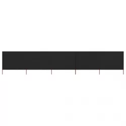 fekete 5 paneles szövet szélfogó 600 x 160 cm