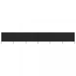 fekete szövet 6-paneles szélfogó 800 x 120 cm