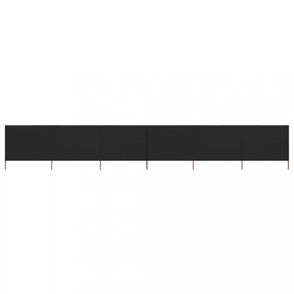 fekete szövet 6-paneles szélfogó 800 x 120 cm