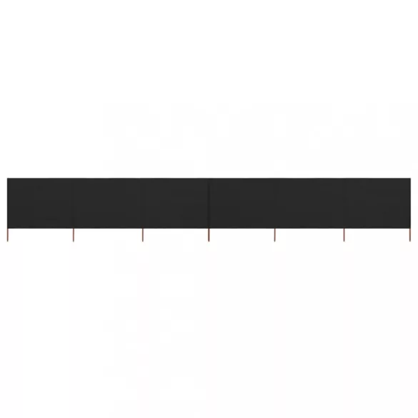 fekete szövet 6-paneles szélfogó 800 x 160 cm