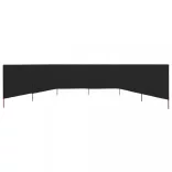 fekete szövet 6-paneles szélfogó 800 x 160 cm