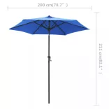 kék alumínium napernyő 200 x 224 cm