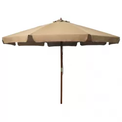 tópszínű kültéri napernyő farúddal 330 cm