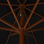 fekete kültéri napernyő farúddal 330 cm