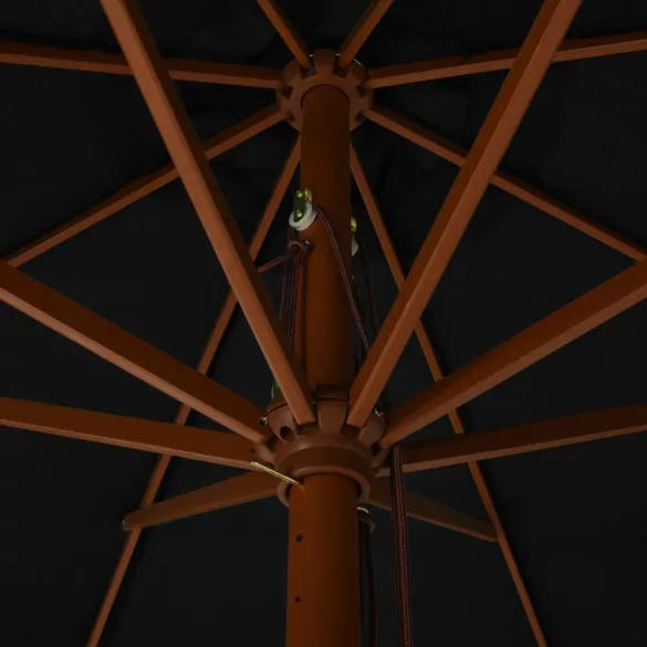 fekete kültéri napernyő farúddal 330 cm