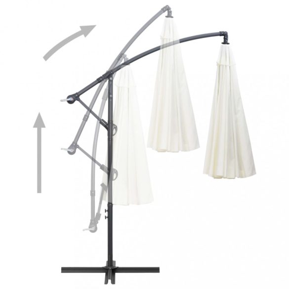 fehér függő napernyő alumínium rúddal  3 m