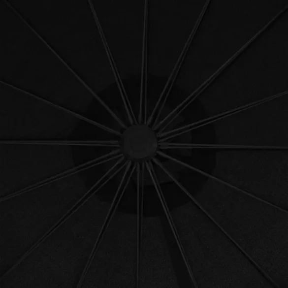 fekete függő napernyő alumínium rúddal 3 m
