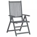 7 részes szürke tömör akácfa kültéri étkezőgarnitúra