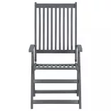 7 részes szürke tömör akácfa kültéri étkezőgarnitúra