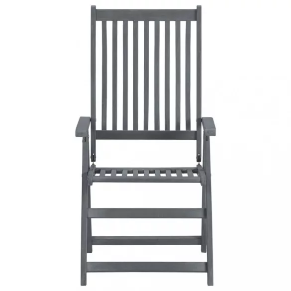 7 részes szürke tömör akácfa kültéri étkezőgarnitúra