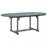 7 részes szürke tömör akácfa kültéri étkezőgarnitúra