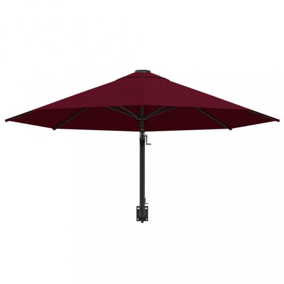 burgundi vörös falra szerelhető napernyő fémrúddal 300 cm