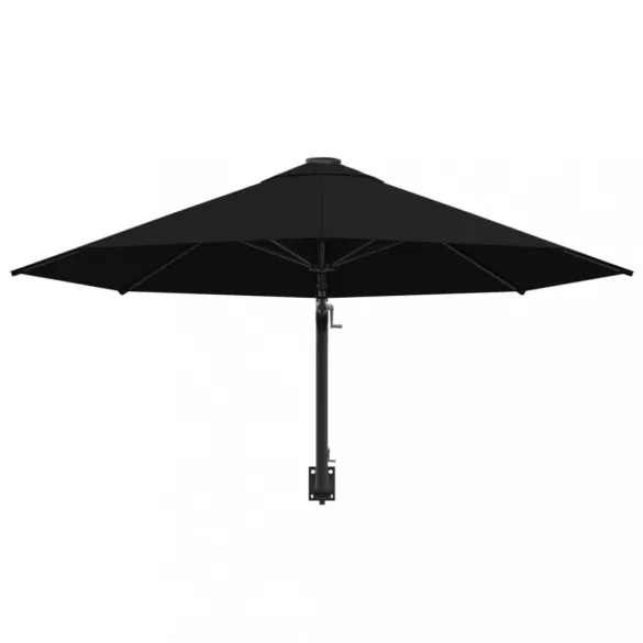 fekete falra szerelhető napernyő fémrúddal 300 cm