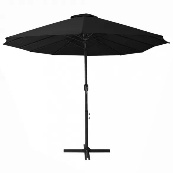 fekete kültéri napernyő alumíniumrúddal 460 x 270 cm