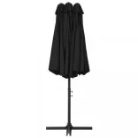 fekete kültéri napernyő alumíniumrúddal 460 x 270 cm