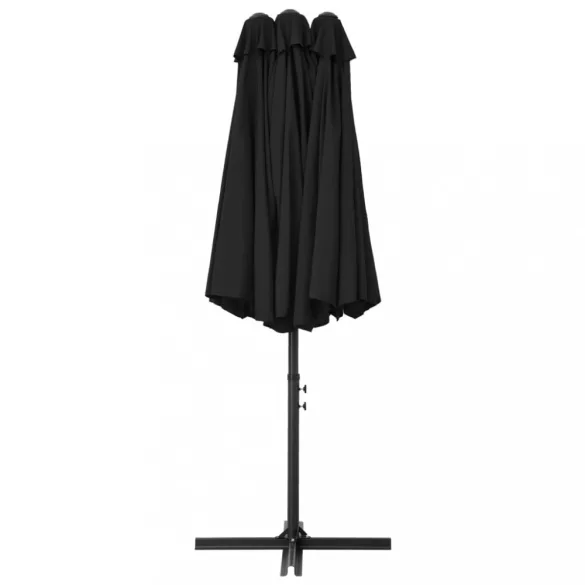 fekete kültéri napernyő alumíniumrúddal 460 x 270 cm
