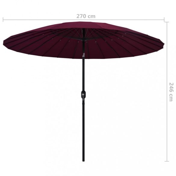 bordóvörös kültéri napernyő alumíniumrúddal 270 cm