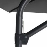 antracitszürke kültéri napernyő acélrúddal, 300 cm átmérőjű