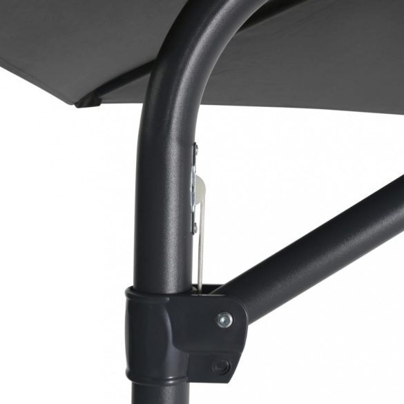 antracitszürke kültéri napernyő acélrúddal, 300 cm átmérőjű