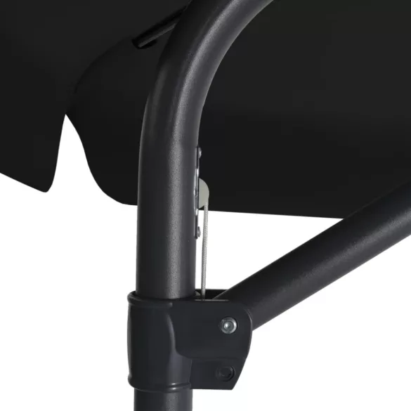 fekete kültéri napernyő acélrúddal 300 cm