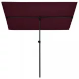bordó kerti napernyő alumíniumrúddal 2 x 1,5 m