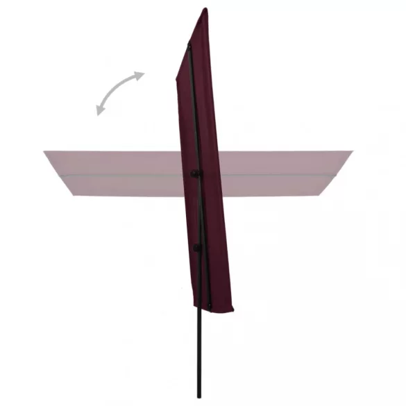 bordó kerti napernyő alumíniumrúddal 2 x 1,5 m