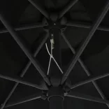 fekete kültéri napernyő alumíniumrúddal 270 x 246 cm