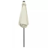 homokfehér kültéri napernyő LED fényekkel és alumíniumrúddal 270 cm