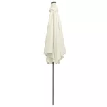 homokfehér kültéri napernyő LED fényekkel és alumíniumrúddal 300 cm