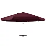 bordó kültéri napernyő alumíniumrúddal 600 cm