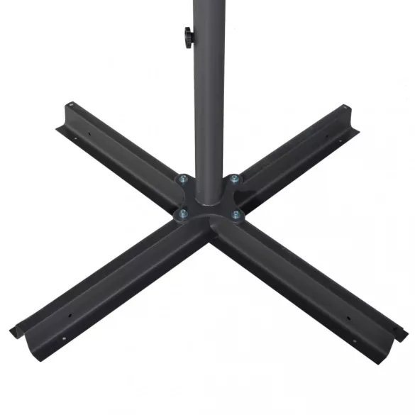 fekete kültéri napernyő alumíniumrúddal 600 cm