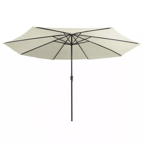 homokszínű kültéri napernyő fémrúddal 390 cm