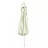 homokszínű kültéri napernyő fémrúddal 390 cm