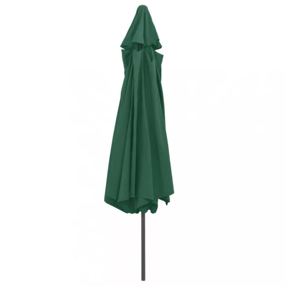 zöld kültéri napernyő fémrúddal 390 cm
