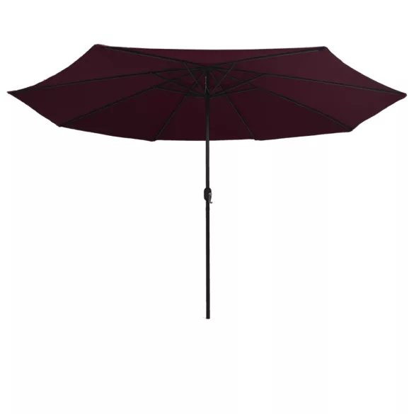 bordó kültéri napernyő fémrúddal 390 cm