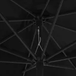 fekete kültéri napernyő fémrúddal 390 cm