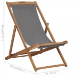 szürke összecsukható tömör tíkfa strandszék