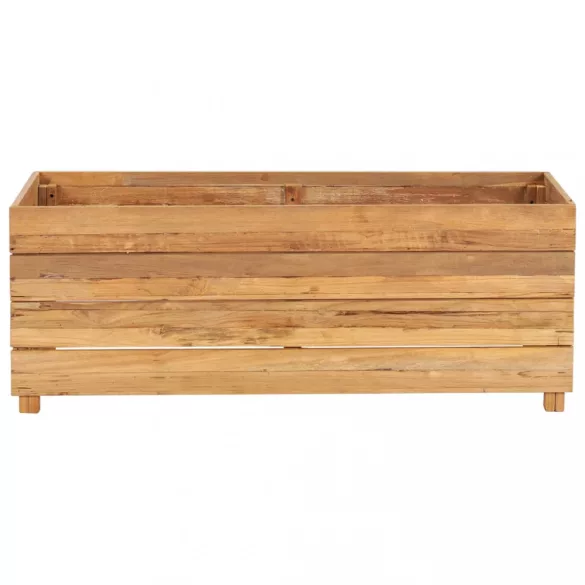 újrahasznosított tíkfa és acél magaságyás 100 x 40 x 38 cm