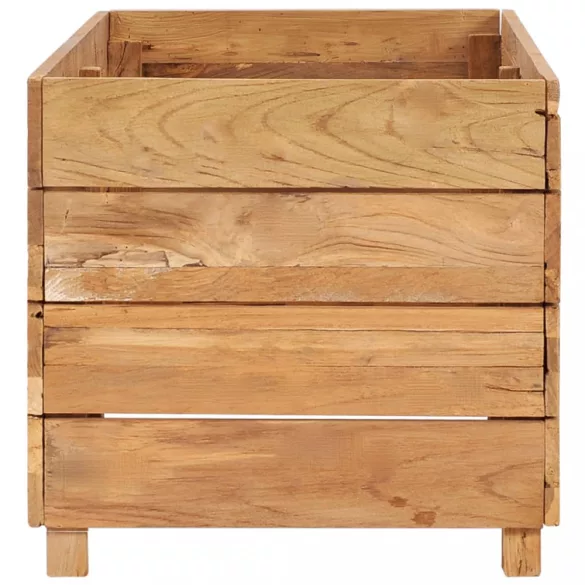 újrahasznosított tíkfa és acél magaságyás 100 x 40 x 38 cm