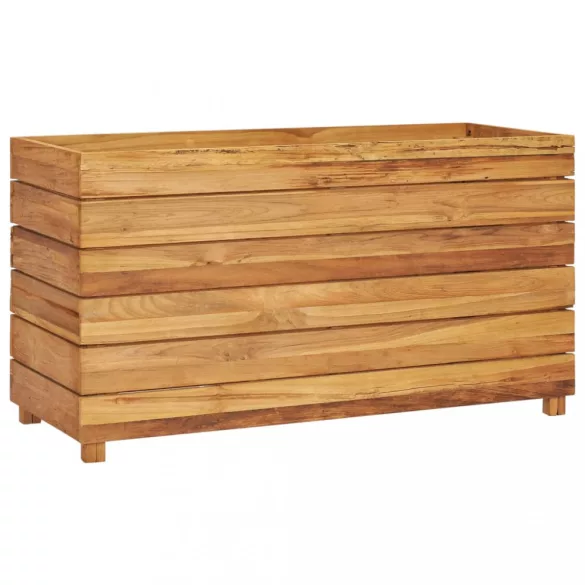 újrahasznosított tíkfa és acél magaságyás 100 x 40 x 55 cm
