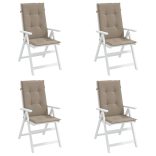 4 db tópszínű szövet magas háttámlájú székpárna 120x50x3 cm