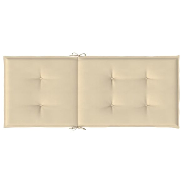 4 db bézs szövet kerti magas háttámlájú székpárna 120x50x3 cm