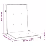 4 db fekete oxford szövet háttámlás székpárna 100x50x3 cm