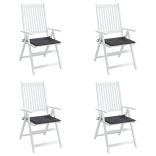 4 db antracit oxford szövet kerti székpárna 40x40x4 cm