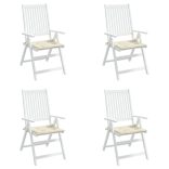 4 db krémszínű oxford szövet kerti székpárna 40x40x4 cm