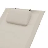 krémszínű textilén napozóágy párnával