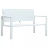 fehér fautánzatú HDPE kerti pad 120 cm