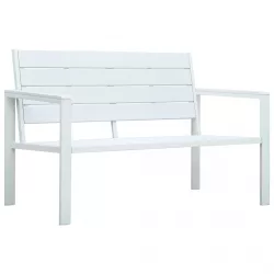 fehér fautánzatú HDPE kerti pad 120 cm