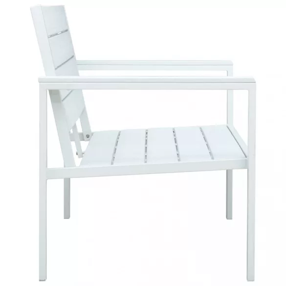 fehér fautánzatú HDPE kerti pad 120 cm